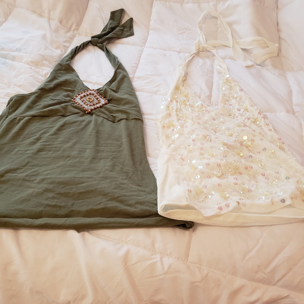 lot of 2 cute dressy halter tops